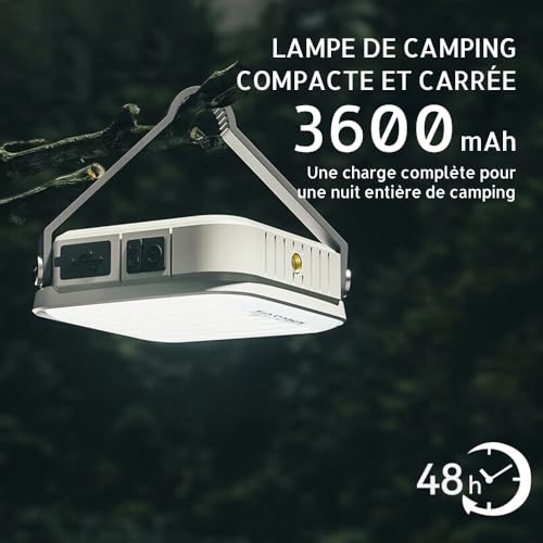 Image of WARSUN CP36 Solar Charging Camping Lantern Flashlight, 800 Lumens, Hangable Emergency Light, Portable Power Bank, Suitable for Outdoor, Camping, Emergency
