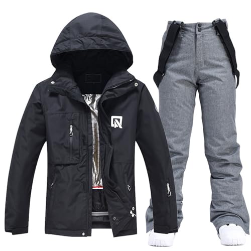 Generisch Winterjacke Herren Lässige Winter-Snowboard- Snowboard-Sets für Männer Frauen, warme Schneebekleidungs-Sets (C, XXL)
