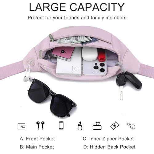 Image of MAXTOP Large Crossbody Fanny Pack with 4-Zipper Pockets,Gifts for Enjoy Sports Festival Workout Traveling Running Casual Hands-Free Wallets Waist Pack Phone Bag Fits All Phones