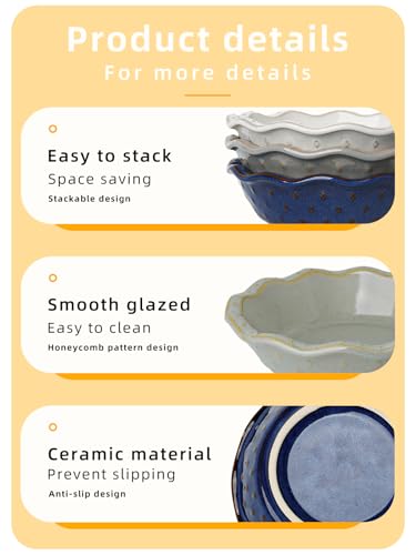 GDCZ Ceramic Dessert Plates, 5.8 Inch Small Dinner Plates, Dinner Dishes for Appetizer Dessert Sushi Sauce, Microwave, Oven and Dishwasher Safe, Set of 4 (Blue) - Thumbnail 7