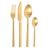 El juego de 24 piezas, que consta de 6 cuchillos de mesa, tenedores, cucharas y cucharas de café, ofrece la pieza adecuada para cada comida.