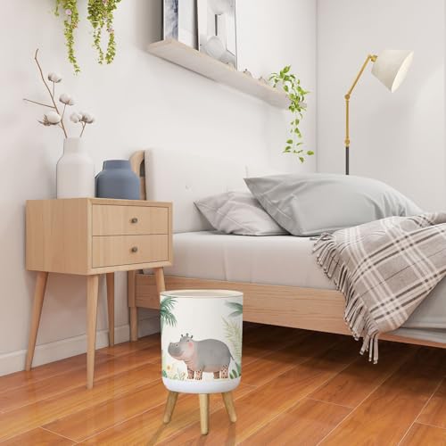 Caneca de basura pequeña redonda 1.8 gal con tapa miniatura 4