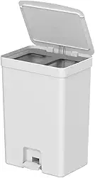 Lixeira Cozinha OU 30L Dupla com Pedal – Branca