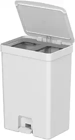 Lixeira Cozinha OU 30L Dupla com Pedal – Branca