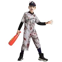 Spooktacular Creations Zombie Baseball Player Costumes for Boys, Scary Halloween Costume for Kids, Halloween Parties-S(5-7yr)