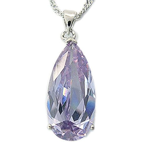 RIZILIA Teardrop Pendant with Tanzanite Gemstone Cover