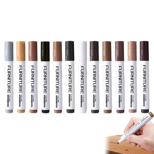 Marcadores De Madera Para Reparación De Muebles - 12 Colores para Cubrir Arañazos y Eliminar Manchas con Rotulador - Rotulador Para Reparar Arañazos En Suelos De Madera Dura - Para Rozaduras