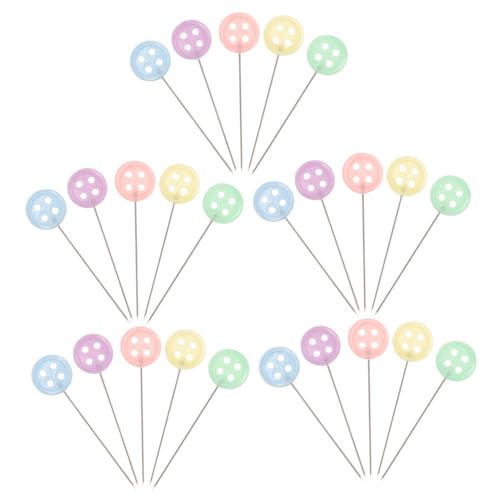 ARTIBETTER 100pcs Box Flat Head Button Pins for Sewing Quilting Crafting Durable Straight Pins with Heads for Dressmaking Decoration Projects