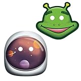 amscan 8 Masken * SPACE PARTY * als Verkleidung für Kindergeburtstag und Mottoparty | mit Gucklöcher und Gummiband | Astronaut Weltraum Kinder Geburtstag Party