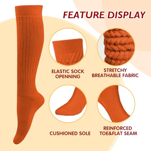 Image of Buauty Slouch Socks for Women, Soft Extra Long Chunky Scrunch Knee High Sock Winter Knit Slouchy Socks Leg Warmmers