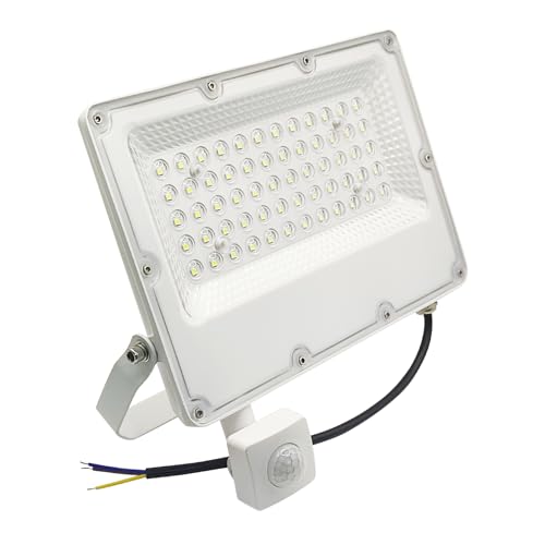 Foco Proyector LED 50W con Sensor de Movimiento Exterior Luz Fría 6500K IP65