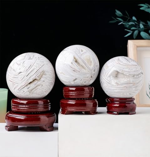Agate blanche boule de cristal naturelle pour calmer l'esprit - 4