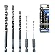 5-teiliges Steinbohrer-Set, Hartmetall-Steinbohrer-Set mit Hartmetallspitze und 1/4-Zoll-Sechskantschaft, 3/4/5/6/8 mm für Beton, Ziegel, Zementwände, Stein, Beton-Hammerbohrer