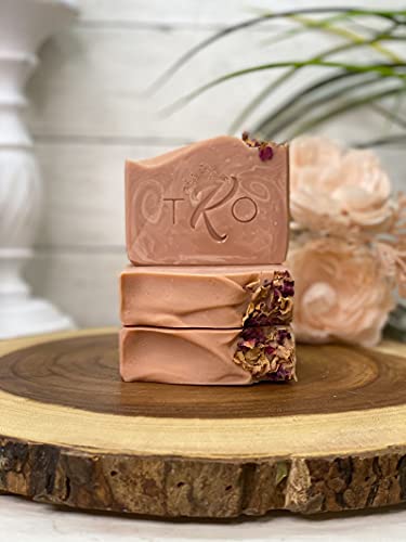 The King's Offspring - All Natural Bar Soap (Belgian Chocolate + Raspberry Scent) Handmade with Pink Clay in the USA