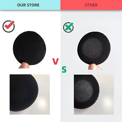 Image of Hicle 45mm Round Foam Ear Cushion Pads - Compatible with Sennheiser PX100, Koss Porta Pro, and Similar On-Ear Headphones (5 Pairs, Black)