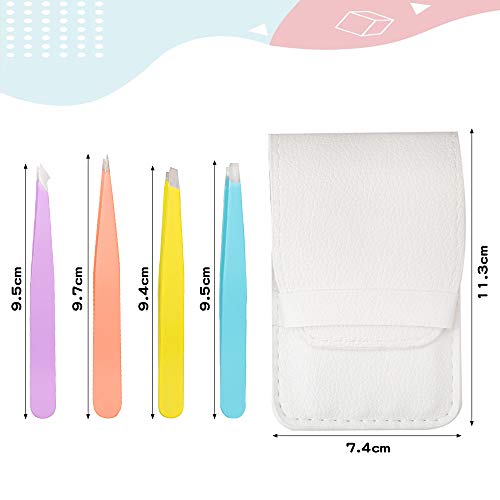 XCOZU Set di 4 Pinzette Sopracciglia Professionali...