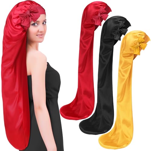 Bonnet en satin extra long pour cheveux afro et dreadlocks Geyoga