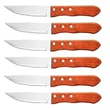 Facas tipo Outback Conjunto Para Churrasco 6 Peças Jumbo Wooden 5 Cabo de Madeira