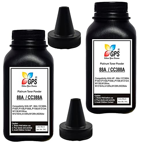 Image of GPS Colour Your Dreams 88A Toner Powder Refilling for hp Printer Toner Cartridge 88A / CC388A 70gms Pack of 2 Bottle