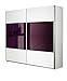 Produktbild Rauch Schwebetürenschrank Quadra in Alpinweiß / Glas Brombeer BxHxT 62x230x270cm