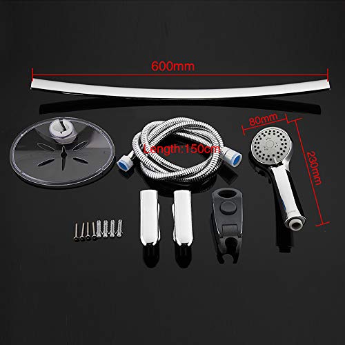 Ensemble de douche avec mitigeur de baignoire et douchette, barre fixe et rotative