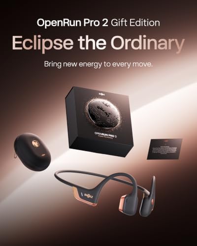Image of SHOKZ OpenRun Pro 2 Bone Conduction Sport Headphones, Rose Gold Gift Edition, Amazon Exclusive Rose Gold; Premium Gift Box; DualPitch Sound; Open-Ear; Smart Mic; IP55; 12H Battery