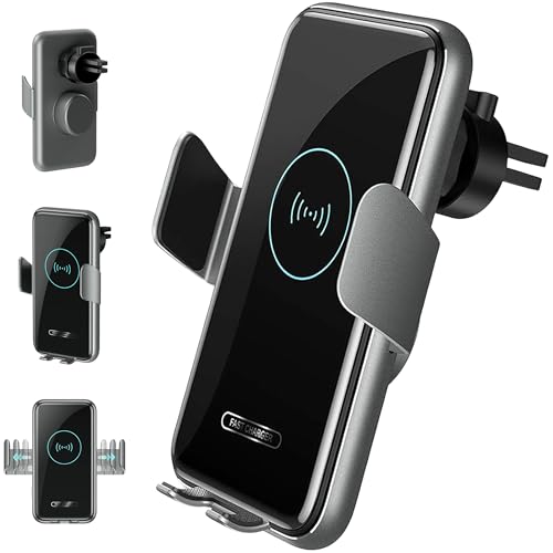 Soporte de coche para móvil AXRED V8 antideslizante con carga rápida inalámbrica de 15W