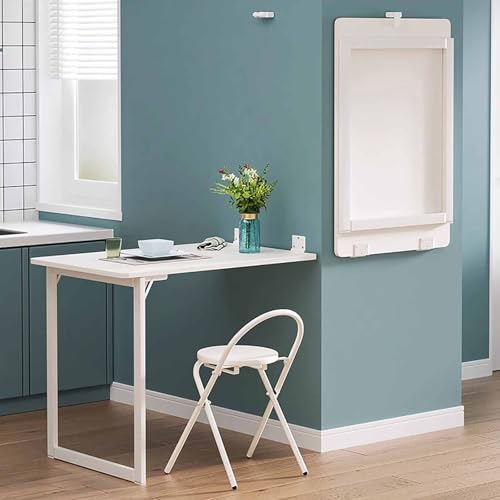 Mesa Plegable for Montar en la Pared Mesa Plegable Que Ahorra Espacio Escritorio con Estructura de Soporte Fácil instalación for doméstico, mostradores de Bar, Cocina