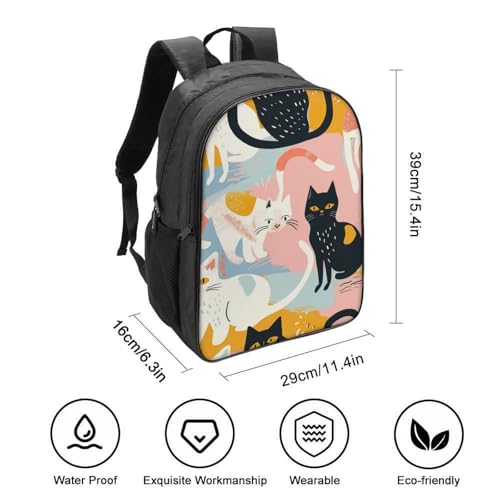 Bolso mochila preescolar primaria de gato 3D para material escolar 2