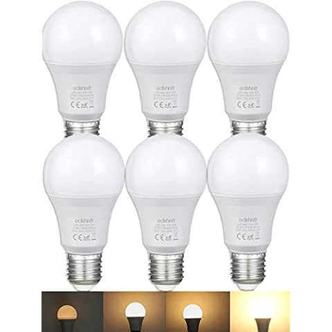 EDISHINE 6 Pack Dimmable Screw Light Bulb, Warm White 2700K, 10W (60W Equivalent) E27 Screw Bulb, 800LM Energy Saving Light Bulbs for Lamps, LED Light for Bedroom, Bathroom Light Ceiling Cover
