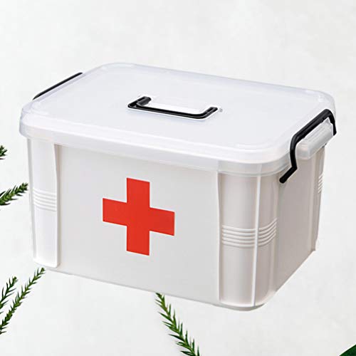 YARNOW Caixa de remédios de primeiros socorros para uso doméstico de plástico para medicamentos, por