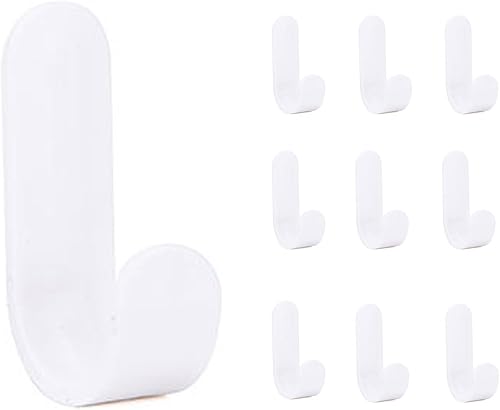 10 ganchos de pared utilitarios, ganchos de comando, ganchos adhesivos libres de daños para baño, cocina, sala de estar, organizadores de oficina,