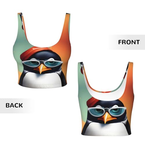 Chaleco de yoga transpirable HYTTER con estampado de pingüino deportivo casual 3