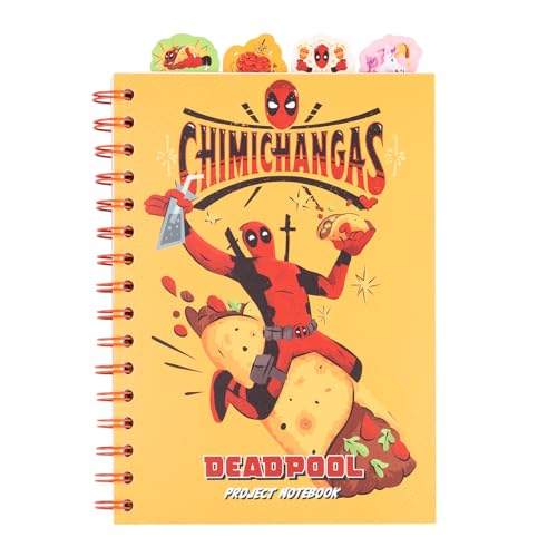 Grupo Erik Libreta con separadores Marvel Deadpool - Cuaderno A5 punteado | Cuaderno apuntes : Libreta a5 anillas : Tapa blanda 160 págs