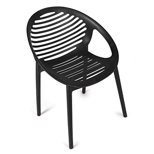 Image of Cello Abacus Chair Set Pack of 4 - Black | Strong and Durable | Easy to Clean | Chair for Living Room, Bed Room, Kitchen, Office Room, Outdoor | 3 Years Warranty