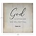Madcolitote God Is Within Her She Will Not Fall Psalm 465 Christian Scripture Wood Plaque Christian Wall Art Rustic Wall Decorations for Living Room Kitchen Home Decor 8x8in
