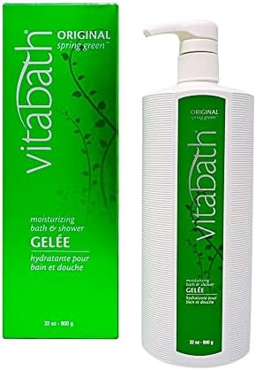 Vitabath Original Spring Green Moisturizing Bath & Shower Gel Wash Intoxicating Botanical Skin Rejuvenation, Hydrating Dry Skincare, Body Cleanser & Foaming Gelee - 32 oz