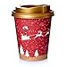 Produktbild PaLi Adventskalender DIY zum befüllen 24 Coffee-to-go-Becher im Weihnachtsdesign mit goldenem Deckel und 24 Sticker