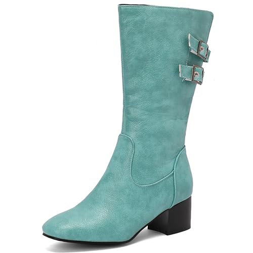 Bottes mi-mollet zippées Asterisco à bout rond et talon bloc stable pour femme