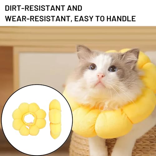 XIELBIS Cat Recovery Collar, Soft Cone Collar, Cute Sunflower Design, Adjustable for Cats, Dogs & Rabbits - Quicker Healing Post-Surgery - Image 2