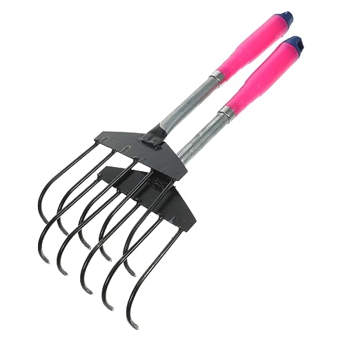 BESPORTBLE Herramientas 2 Piezas para Atrapar El Rastrillo De Mar Rastrillo para Arar Pequeño Rastrillo De Arena Rastrillo para Arbustos Rastrillo De Mango Corto Rastrillo De Excavación De