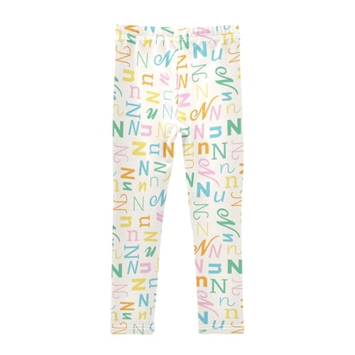 ZZKKO Girls Leggings Letter N Toddler Girls Clothes Leggings for Girls Toddler Girls Leggings 3-4T2