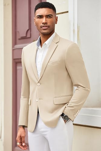 Image of COOFANDY Mens Casual Blazer Slim Fit Suit Jacket Lightweight Knit Sport Coat Two Button Blazer Jacket