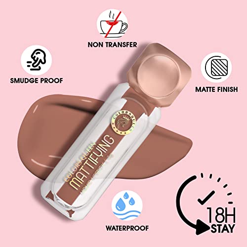 Image of Colors Queen Mattifying Liquid Lipstick for Women Combo Pack of 2 | Long Lasting Liquid Matte Lipstick | Transfer Proof & Waterproof Lipstick Enriched with Vitamin E