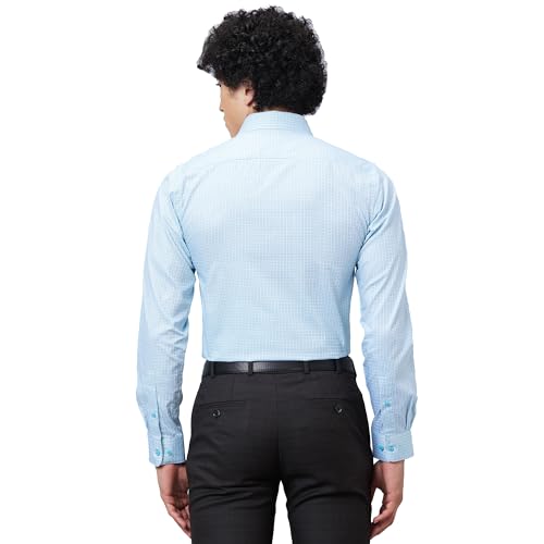 Image of Raymond Men's Pure Cotton Structure Pattern Slim Fit Semi Cutaway Collar Full Sleeve Formal Shirt