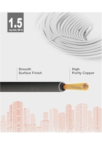 Image of PVC Insulated Wire 90 Meter Copper Wire (BLACK, 1.50 SQ MM)