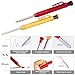2 Pack Carpenter Pencils Construction Pencil with 12 Refills, Mechanical Carpenter Pencil with Built-in Sharpener, Long Nib Deep Hole Pencil Marker, Heavy Duty Woodworking Pencils (Red, Yellow)