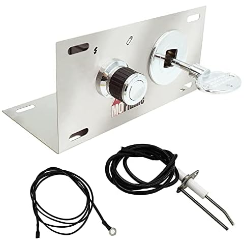 MOFLAME Fire Pit Gas Burner Control Panel Kit,Push Button Igniter with1/2 Straight Gas Key Valve Replacement for Propane Fire Pit Table,Patio Heater Concrete Firepits Outside,Backyard Fireplace Cover