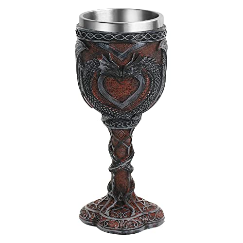 challis cup - Ottalent Stainless Steel Medieval Couple Dragon Chalice Goblet,Dungeons and Dragons GothicWine Cups 7oz.Valentine's DayGift