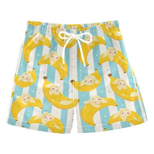 Boys Swim Trunks with Pockets and Quick Dry Fabric,Lovely Banana Kids Swimwear Boy Swimsuit